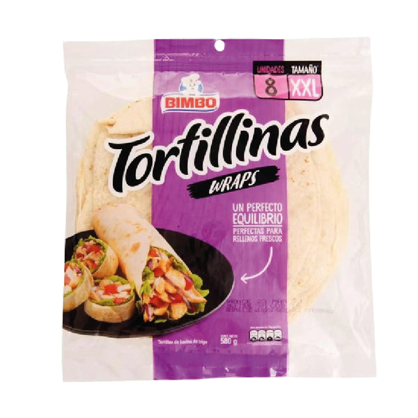 TORTILLA BIMBO 8U 580G WAPS BLANCA